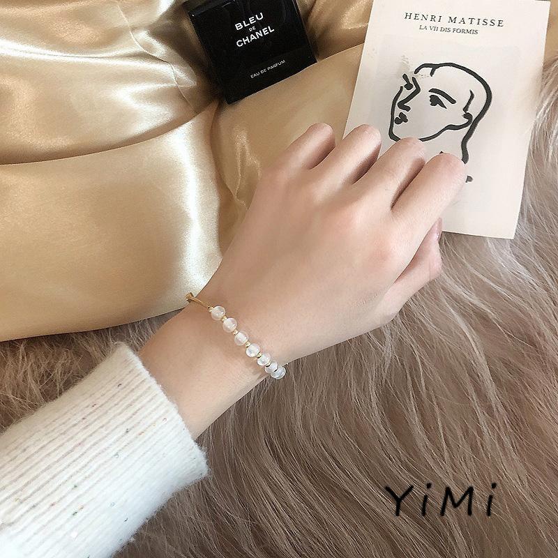 [mo] Vòng Đeo Tay Kết Cấu Đơn Giản Bằng Kim Loại Không Đối Xứng Thời Trang Cho Nữ