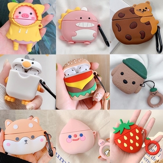 Vỏ đựng bảo vệ hộp sạc thích hợp cho tai nghe Airpods 1 / 2 hình con rồng 3d ngộ nghĩnh bằng silicone