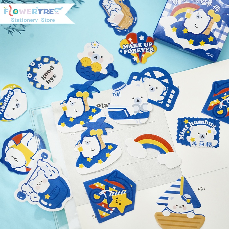 Flowertree Bộ 45 Sticker Dán Trang Trí Sổ Tay