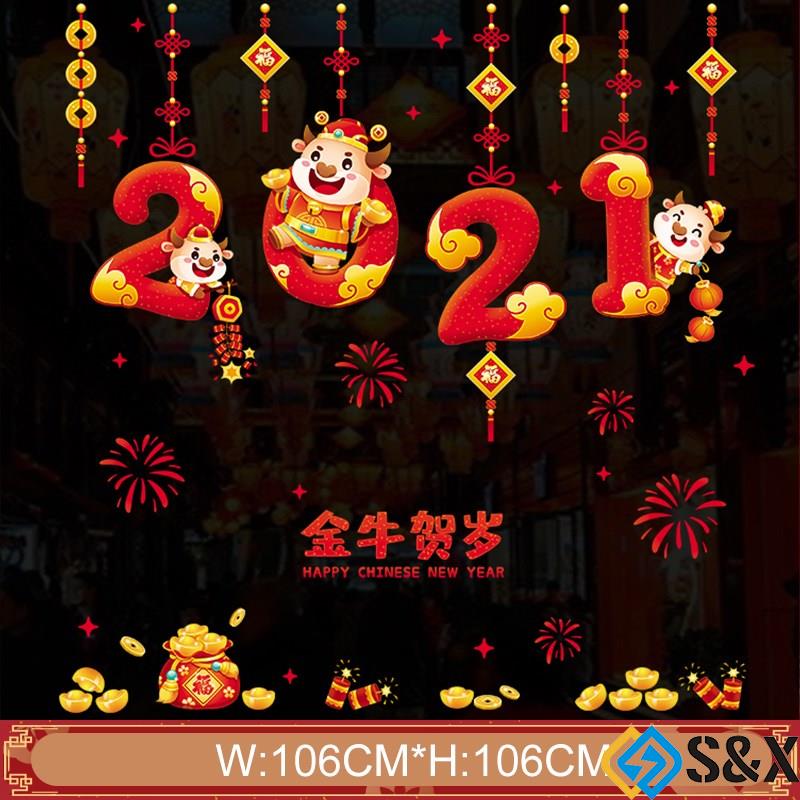 Decal Dán Tường Chúc Mừng Năm Mới 2021