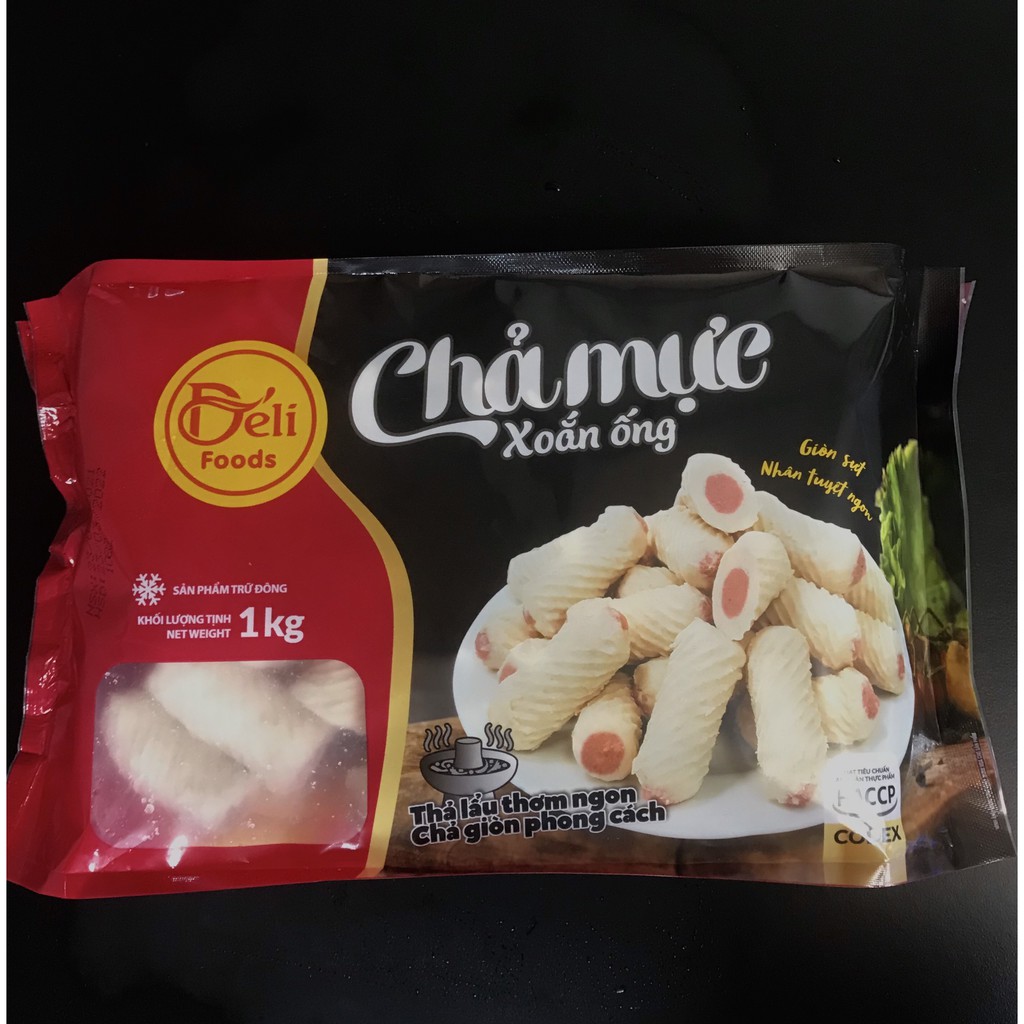Viên thả lẩu bánh chả mực xoắn ống/ nhím biển xoắn Lacusina dùng nhúng lẩu, xiên que, chiên, hấp, nấu, xào