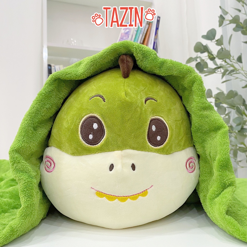 Gối Chăn Khủng Long Bạo Chúa Màu Xanh Lá Cao Cấp Tazin