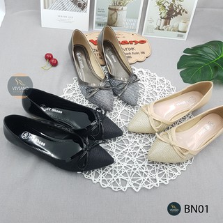 Giày bệt công sở thắt nơ mũi nhọn - viviano bn01