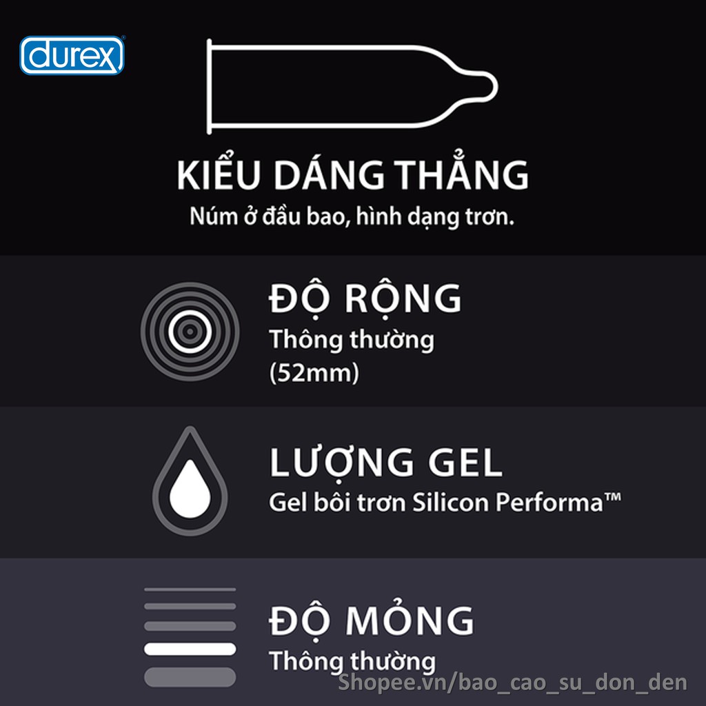 [BAO CAO SU DUREX ] Combo 04 hộp Bao Cao Su DUREX siêu mỏng + gân gai + size nhỏ + kéo dài thời gian chính hãng