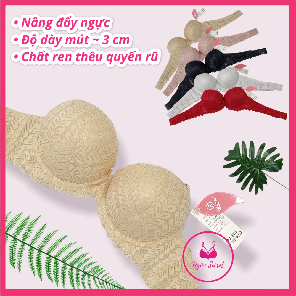 Áo lót, áo ngực nâng Thái ren có gọng, Cup lớn nâng ngực, đệm 3cm hàng đẹp màu xinh