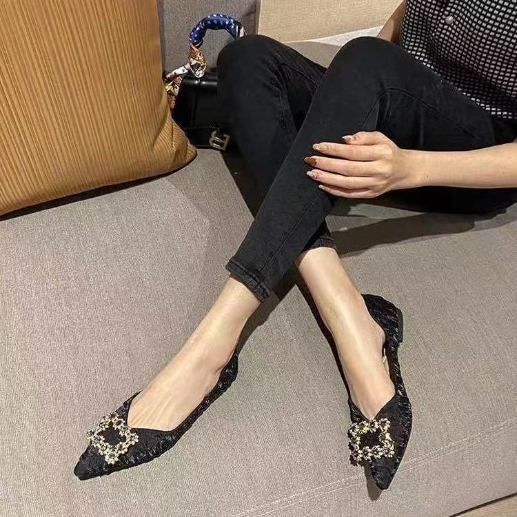Giầy lười Giày Búp Bê Mũi Nhọn Đế Bằng Mềm Mại Thời Trang Xuân Hè Dễ Phối Đồ Cho Nữ