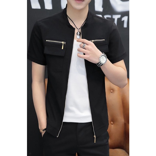 Áo sơ mi cộc tay có khóa, trẻ trung, mát mẻ MÃ- T11