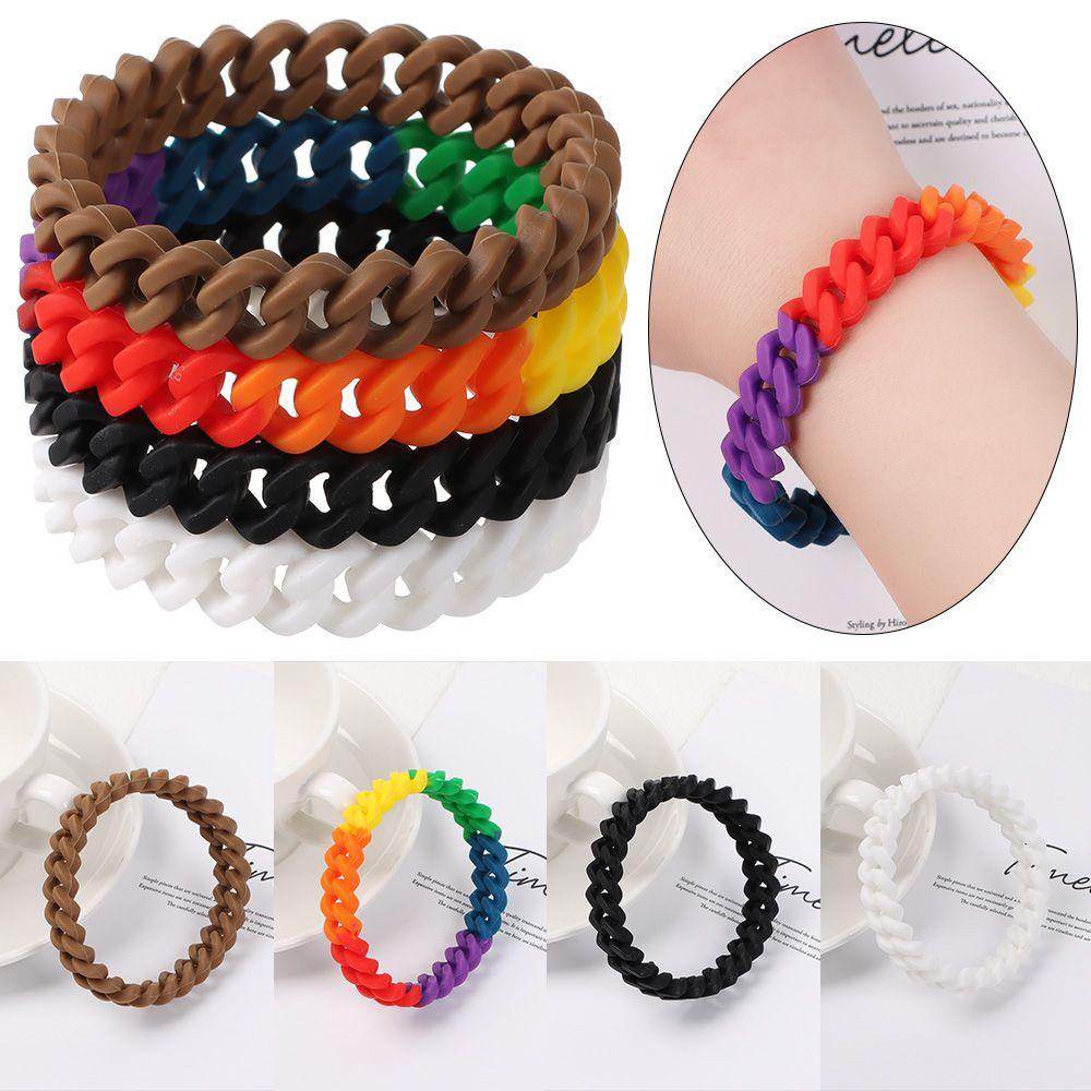NIUYOU Vòng Tay Silicone Unisex Đính Hạt Charm