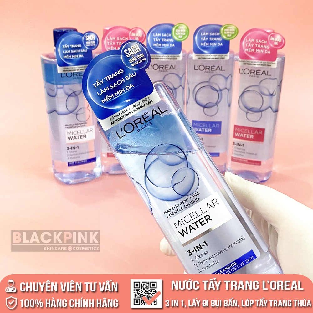 Nước tẩy trang Loreal 400ml - L'Oreal Paris 3-in-1 Micellar Water, nhẹ nhàng tẩy sạch cặn trang điểm | BigBuy360 - bigbuy360.vn