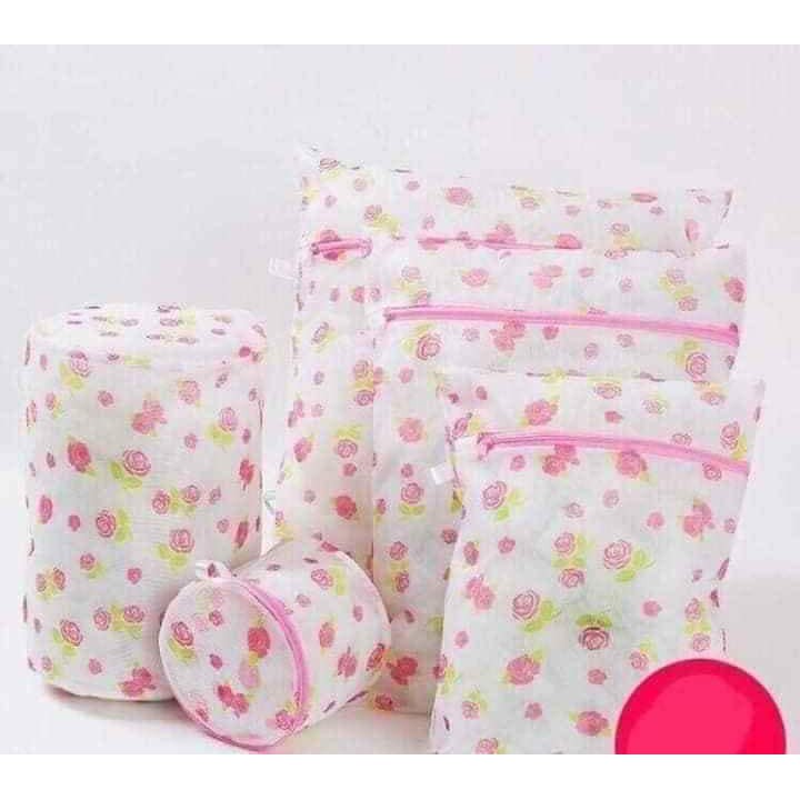 Set 5 túi giặt quần áo,đồ lót đủ kích thước TT, sét túi giặt hoa