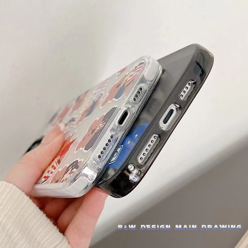 Ốp Điện Thoại Silicon Mềm Trong Suốt Chống Sốc In Hình Gấu Cho iPhone 13 12 11 Pro MAX IX XS MAX XR i6 6s 7 8 Plus