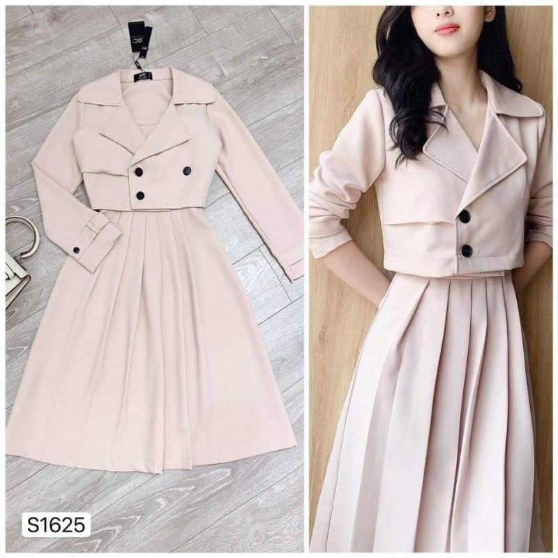 Váy cổ vest xinh đẹp