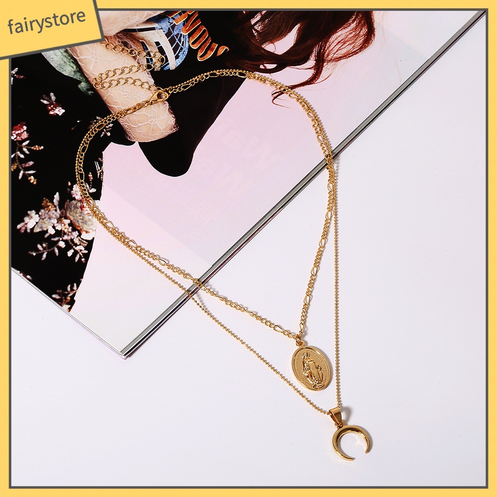 Dây chuyền nữ hai tầng chất liệu hợp kim