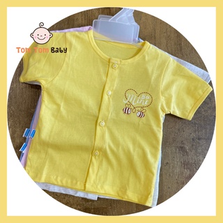 1 Áo sơ sinh cotton Thái Hà Thịnh | Mẫu Tay Ngắn Cài Nút Giữa | Size 1-5 cho bé sơ sinh -12 kg | chất vải cotton mềm mịn