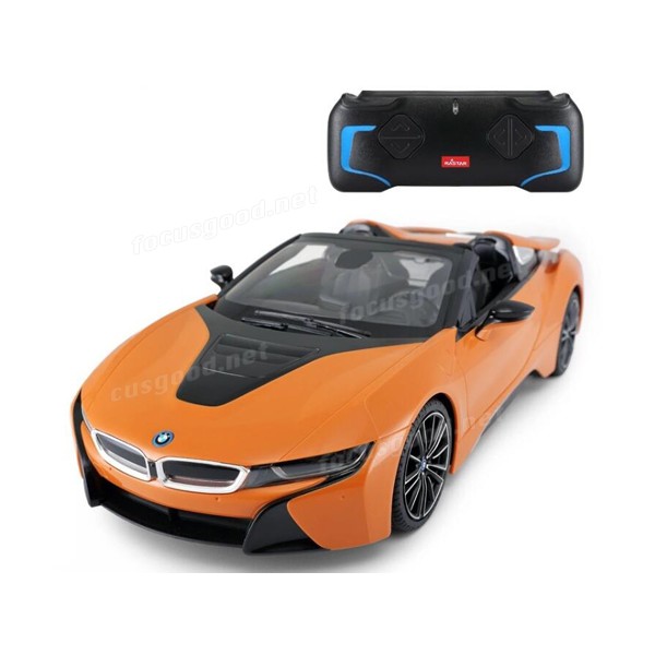 Mô hình siêu xe BMW i8 Roadster điều khiển từ xa - Ôtô BMW oranges tỷ lệ 1:12 Rastar, sóng điều khiển 2.4Ghz siêu khủng