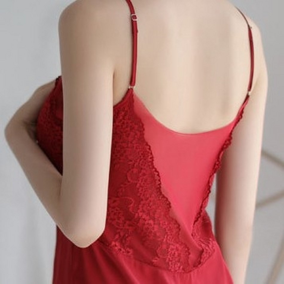 Váy Ngủ/Đầm Ngủ Có Đệm Ngực Phối Ren Xinh xắn 5056
