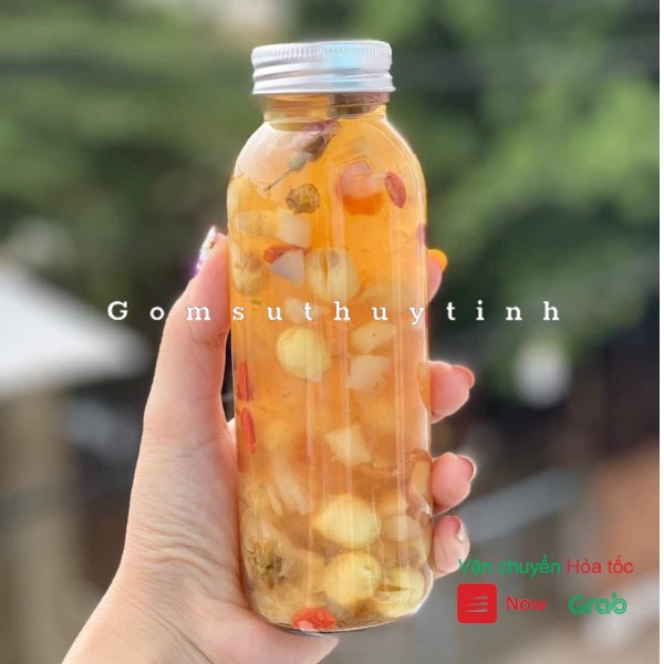 Chai thủy tinh/ Bình thủy tinh tròn nắp nhôm xoáy vặn dung tích 300ml
