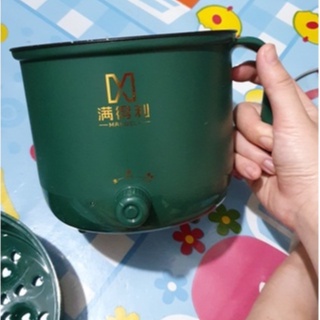 Nồi Lẩu Mini Đa Năng Có Tay Cầm 2 Nấc Nhiệt Kèm Giá Hấp Dung Tích 1,8 Lít - Ca Nấu Mì Nấu Cơm