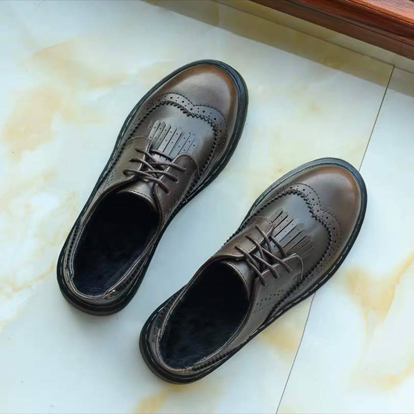 Giày  Da Dr Boots màu nâu/đen