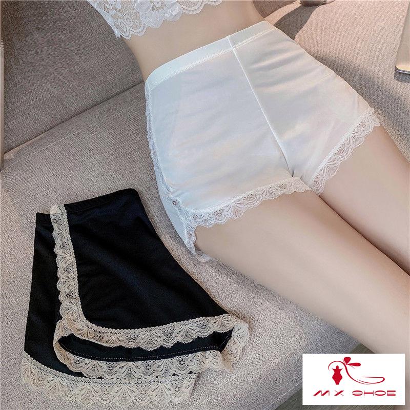 M & X ~  Quần An Toàn Lụa Mỏng Lưng Cao Phối Ren Chống Chói Phong Cách Mới Mùa Hè Dành Cho Bạn Nữ Plus