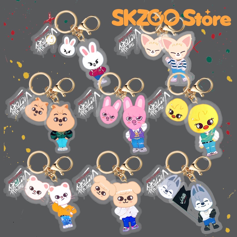 Móc Khóa Hình Hoạt Hình Bằng Acrylic Hai Mặt Dễ Thương Cho Bé