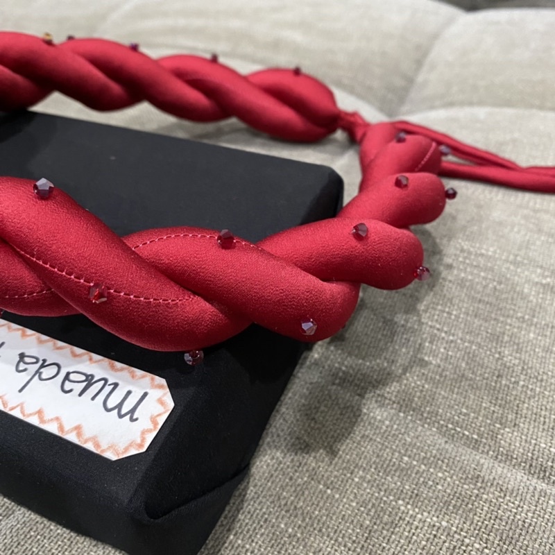 Vấn xoắn đính pha lê, Mấn lụa cao cấp đính pha lê, Vấn áo dài