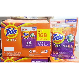 Viên giặt xả quần áo 3 in 1 tide pods mỹ 42 viên