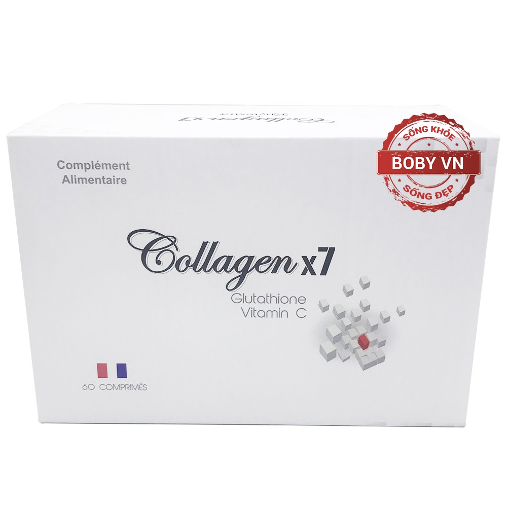 Collagen x7 bổ sung Glutathione và Vitamin C hộp 60 viên - Xuất xứ Pháp - Boby