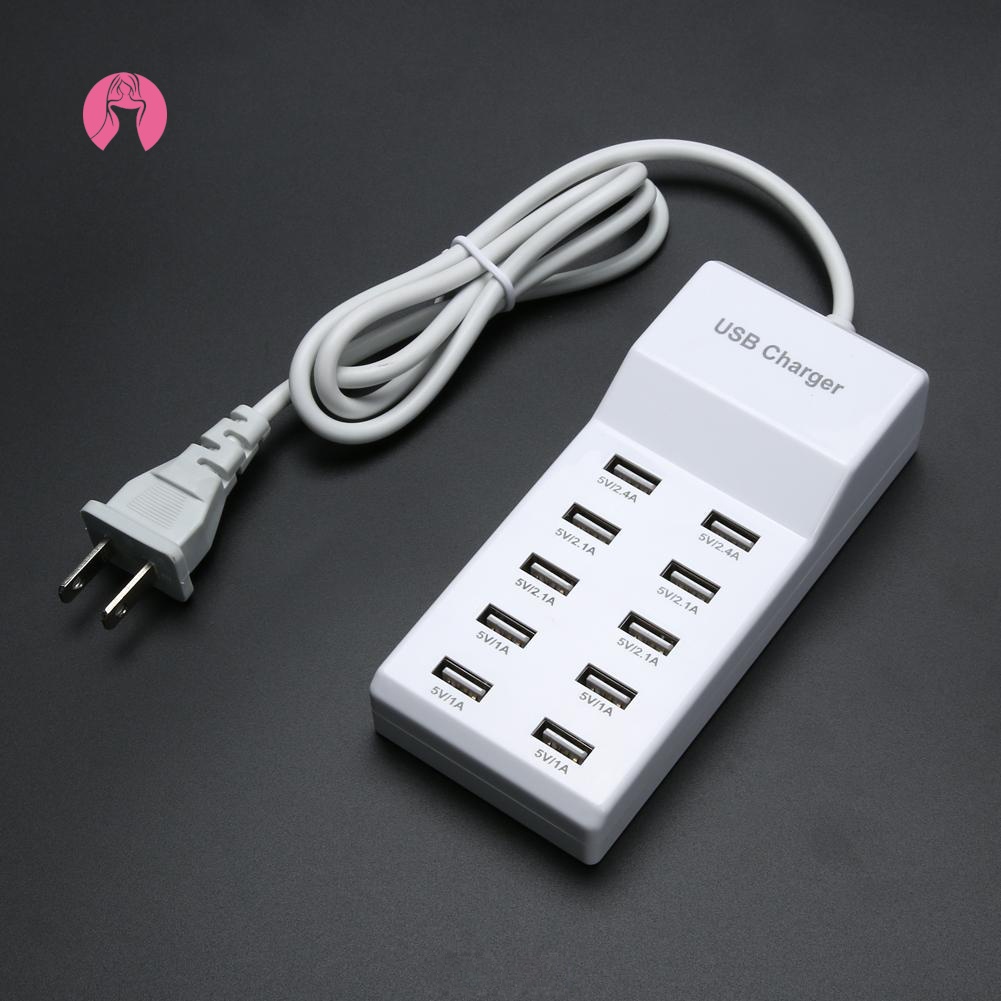 Ổ cắm sạc 10 cổng USB tiện dụng khi đi du lịch