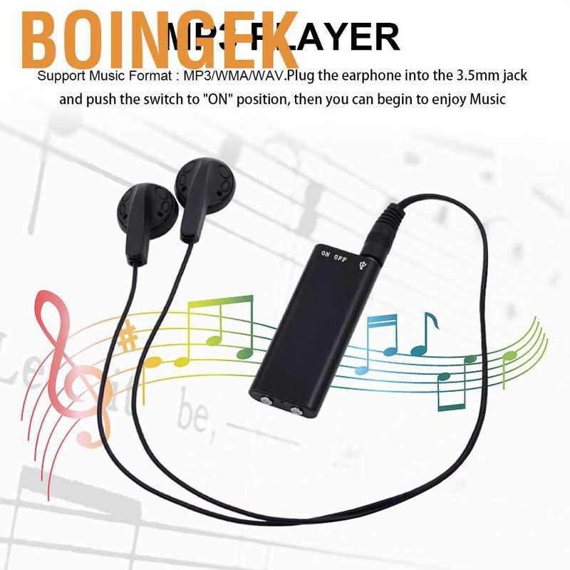 Boingek 8GB Digital Audio Mini Sound Recorder Recording Equipment MP3 Player USB Flash Disk