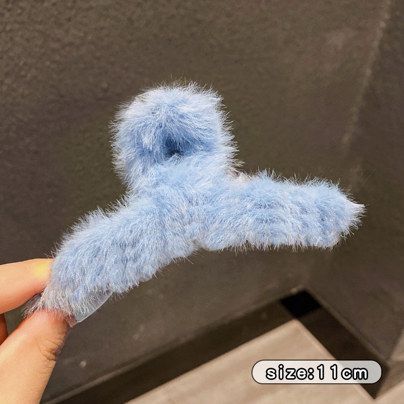 Kẹp tóc lông nhung kiểu Hàn Quốc dễ thương thời trang thu đông cho nữ