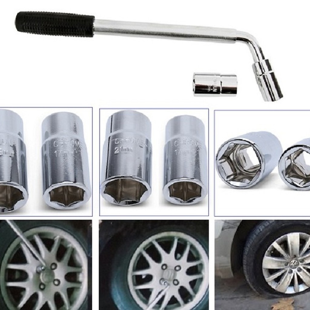 Bộ tay công và 4 đầu lục giác thay lốp ô tô, sửa xe máy...