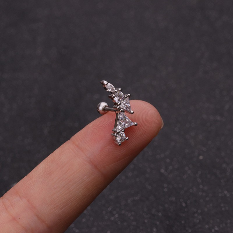 Bông tai gắn vành bằng thép không gỉ thời trang xinh xắn