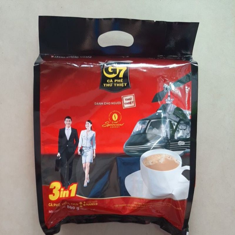 Cà phê hòa tan 3in1 G7 Trung nguyên bịch 50 gói – 800 gram có tem chính hãng