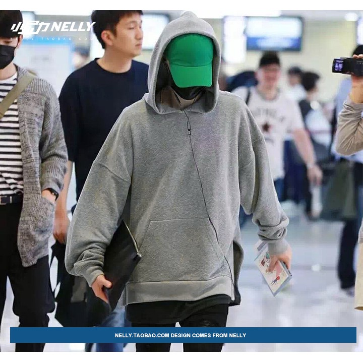 Áo hoodie Nelly trơn màu xám | BigBuy360 - bigbuy360.vn