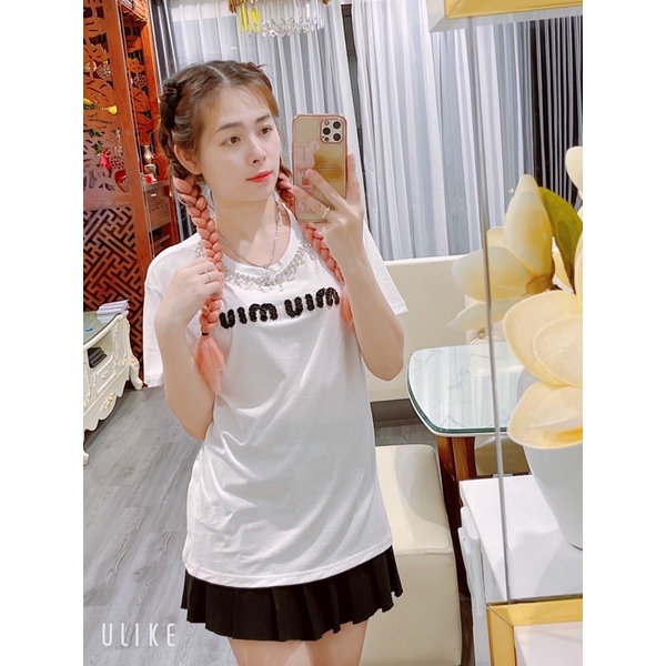 ÁO PHÔNG ĐÍNH CƯỜM CỔ SIÊU SÁNG chữ THÊU CƯỜM CAO CẤP
