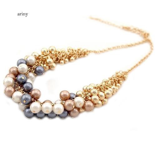 ★Vòng cổ Đa LớP ĐíNh NgọC Trai Giả ThờI Trang