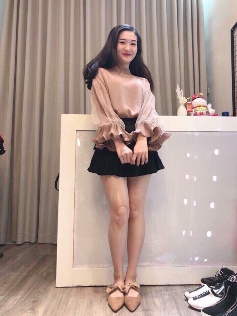 ÁO KIỂU VOAN TAY BÈO MS12387