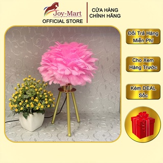 Đèn Ngủ Lông Vũ ♥️JOYMART♥️ Đèn Ngủ Để Bàn Lông Vũ Hồng Cao 44cm Tặng Kèm Bóng LED 3W MB3888P