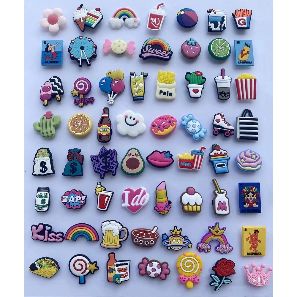 [ Sỉ Combo ] 500 Nút Gắn Jibbitz, Sticker Trang Trí Giày Dép Cross