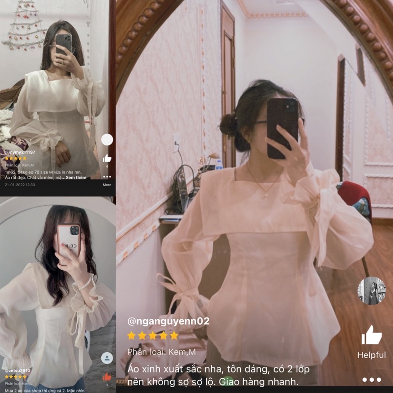 (SẴN) Lala.clothing Áo sơ mi tơ vạt thủy thủ chiết eo MD