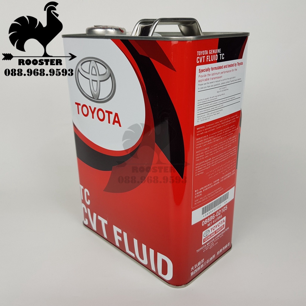 Dầu nhớt hộp số tự động vô cấp(CVT) xe Toyota Vios, Corolla Altis. CVT TC, TC CVT FLUID (Mã: 0888602105)