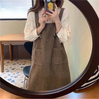 [Sẵn]YẾM VÁY VẢI NHUNG ULZZANG