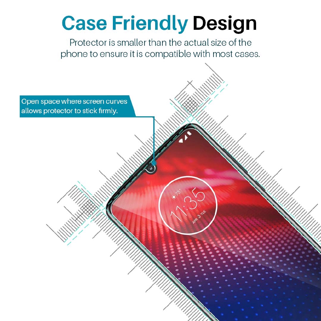 Kính cường lực bảo vệ toàn màn hình cho Motorola MOTO Z4 E6 G7 E5 G6 G5S G5 E4 C Plus P30 Play