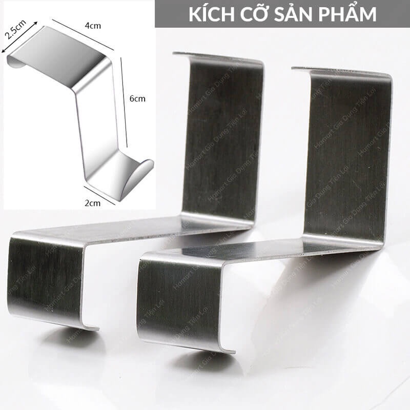 Móc Treo Gắn Cánh Cửa Tủ INOX 304 Treo Đồ Phòng Bếp Đa Năng Gắn Tủ Tiện Lợi