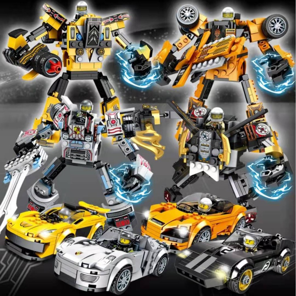 Đồ chơi lego xếp hình lắp ráp wangao 7021~7024 - xe hơi biến hình người máy