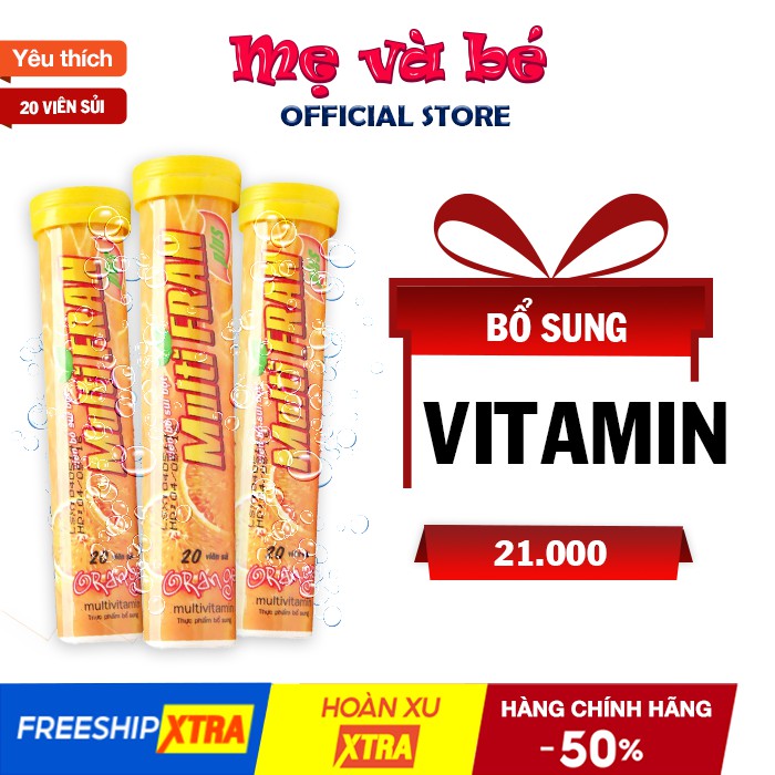 Viên sủi bổ sung vitamin Multifra tăng sức đề kháng (20 viên)