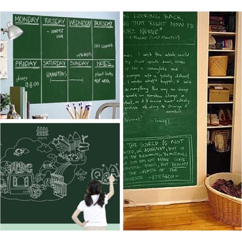 Decal bảng viết phấn màu xanh lá ( đủ size) x200cm