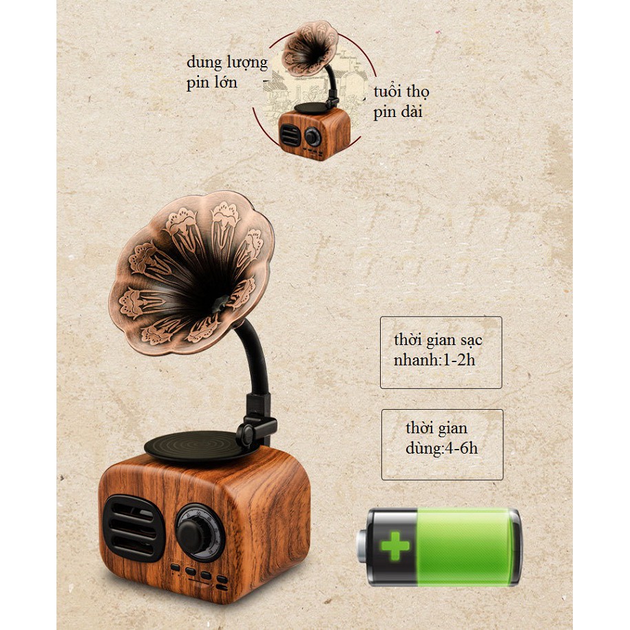 Loa Bluetooth Huqu FT05-Hình dáng cổ điển