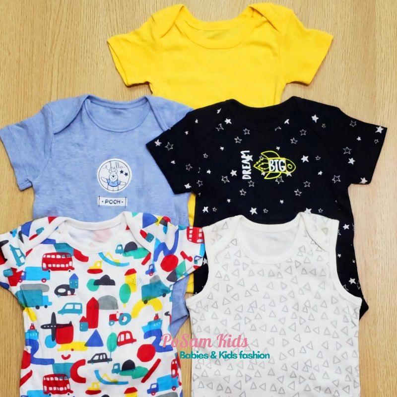 (Chọn mẫu) Bodysuit, body chip cộc tay cho bé trai bé gái, hàng xuất xịn - PoSam Kids